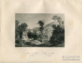 1853年钢版画《列蒂和维特利》26×20厘米