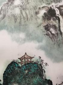 韦远柏 山水国画作品《黄山半山亭》