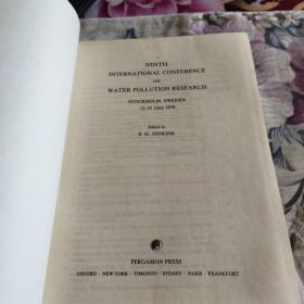 NINTH
INTERNATIONAL CONFERENCE
ON
WATER POLLUTION RESEARCH
STOCKHOLM,SWEDEN
12-16 June 1978
Edited by
S.H.JENKINS
P 110/44
第9届国际水污染研究会议
(英3-14/7011-9)
A 01390