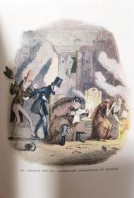 1905年Charles Dickens：Nicholas Nickleby _ 狄更斯《尼古拉斯•尼克尔贝》 2卷全，品佳，绿色布面精装，内有大量彩色插图和版画插图