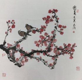 徐州画家-周长海花鸟《迎春》作品