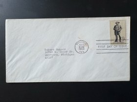1964年美国邮政官方发行的 萨姆·休斯顿逝世100周年（1863-1963）纪念邮票首日封（FIRST DAY OF ISSUE)