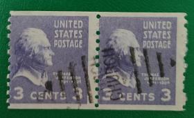 美国邮票1938年总统杰斐逊 旧双联 4