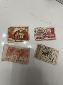 老纪特邮票信销票4张不同 戳票 一起打包80