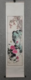 四川著名画家 成都益州画院院长 叶长生精品花鸟 秋水芙蓉 原稿真迹保真出售（画心尺寸109*32厘米）