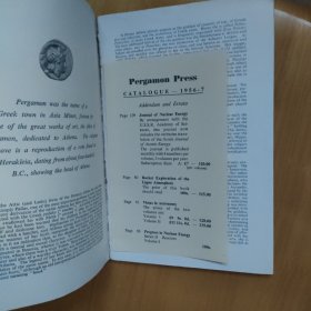 Pergamon press Books and journals（1956年 培格曼出版公司书籍和期刊）