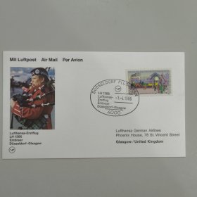 FP101汉莎航空公司首航片汉莎航空公司首飞LH1366 德国迪塞尔多夫-英国格拉斯哥 一张 如图
