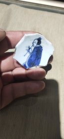 明代青花人物——高士吹箫——底款雅