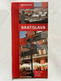 英文版Bratislava map 布拉迪斯拉发城市交通旅游地图捷克斯洛伐克户外指南