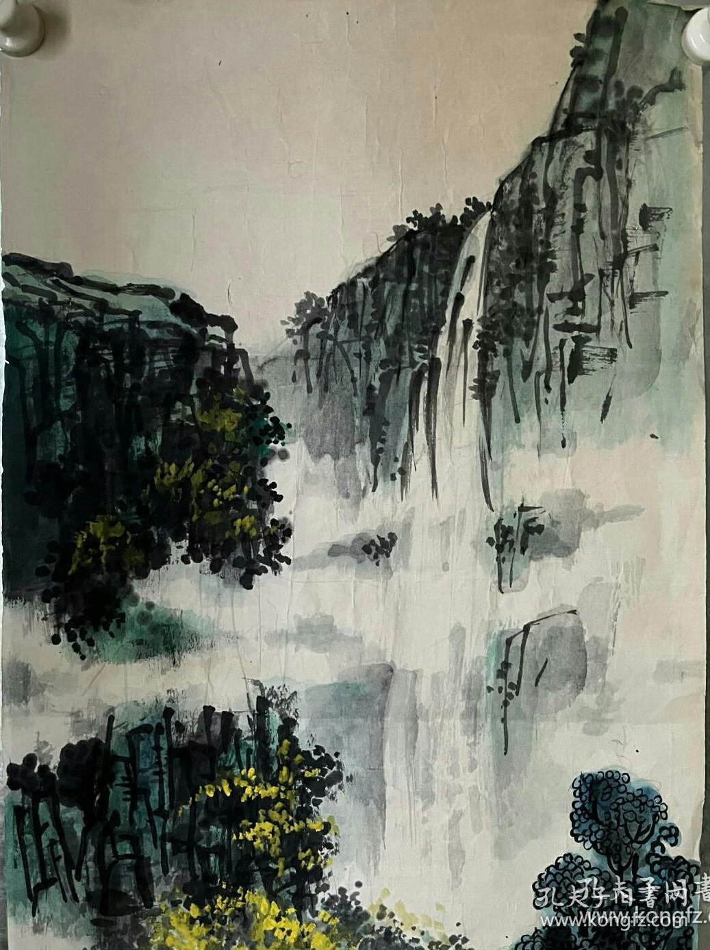 八十年代山水画，无款识，纯手绘