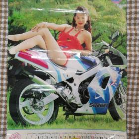 挂历1994年 美女泳装摩托挂历，发发发     13张全 塑膜