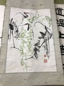 书画家，方见尘，早期花卉立轴