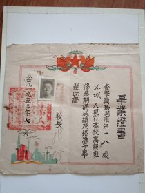 1953年天津市第一干部业余中学毕业证书