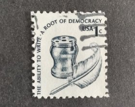 【美国邮票】 民主的根源 羽毛笔和墨水（包邮）