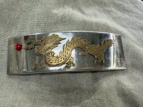 纯手工雕刻精美铜龙图案不锈钢腰带扣带卡子