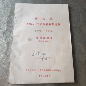 彭山县经济社会发展战略规划 1991至2020。总课题部分 征求意见稿