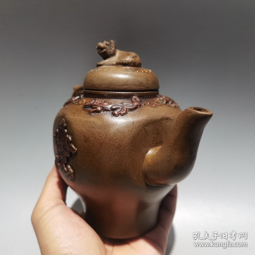 老紫砂茶壶紫砂壶兽尊壶 380cc