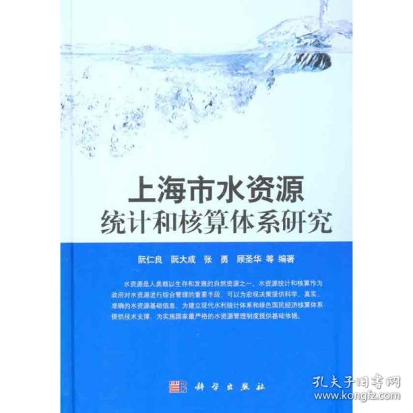 上海市水资源统计和核算体系研究