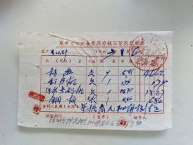 萍乡市公私合营萍乡鎮百货商店发票（算盘，订书机，号码机）