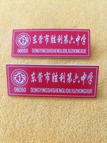 东营市胜利第六中学校牌 06050，2个合售