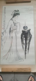 李晖，人物作品，保真，四川籍画家，100×54.5.尺寸