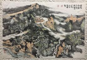 李金鹏《闲云不成雨》四尺三开山水，555元包邮