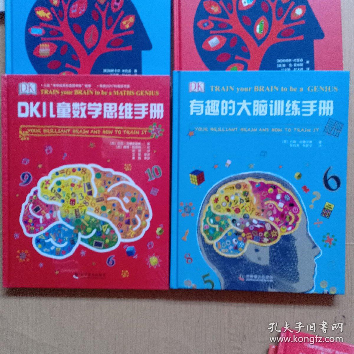 DK智力训练手册 记忆转起来+有趣的大脑训练手册+OK儿童数学思维手册+OK烧脑思维训练手册+有趣的科学有趣的数学2 数学魔术师，玩转数与形， 六本 精装