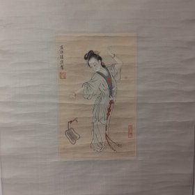 【徐燕孙】一张原装裱老画【仕女图】不到一平尺，2616CM