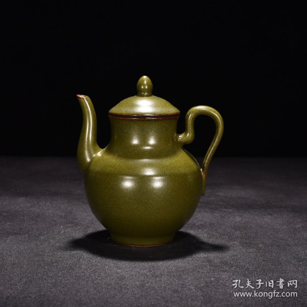 清乾隆茶叶末釉执壶 高12.5厘米宽10.5