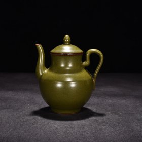 清乾隆茶叶末釉执壶 高12.5厘米宽10.5