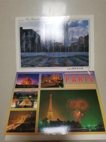 明信片；外国原版明信片 PARIS,折叠连体