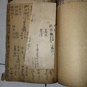 清代胶东各地科考文章2册，蓬山课艺童试录2册21*12厘米，石泉小学李瑞芝薄记学科教科书手稿本一册27*16厘米，恒发裕油坊账本一册30*27厘米，清代名家赵石桥诗集分类诗料手稿本一册18*13厘米，内页夹杂大量行楷精写夹带，教育文献博物馆珍贵藏品