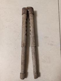 清代稀罕老物件（惩罚犯人手指的刑具）木夹子古董博物馆藏品