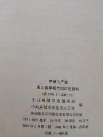 中国共产党湖北省麻城市组织史资料续1996—2000