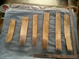 清代骨刻制作梳理毛笔工具六件。