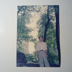 老照片-九十年代男子在张家界景区树下留影