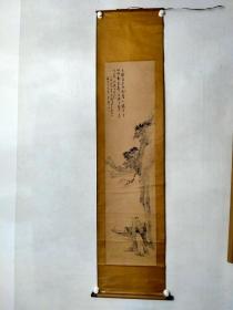 【日本回流】原装旧裱 佚名国画作品《山水》一幅（纸本立轴，尺寸：130*33，款识：星峰居士）