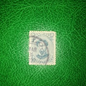 美属夏威夷邮票 1866年 国王卡米哈米哈一世5c蓝色信销票一枚