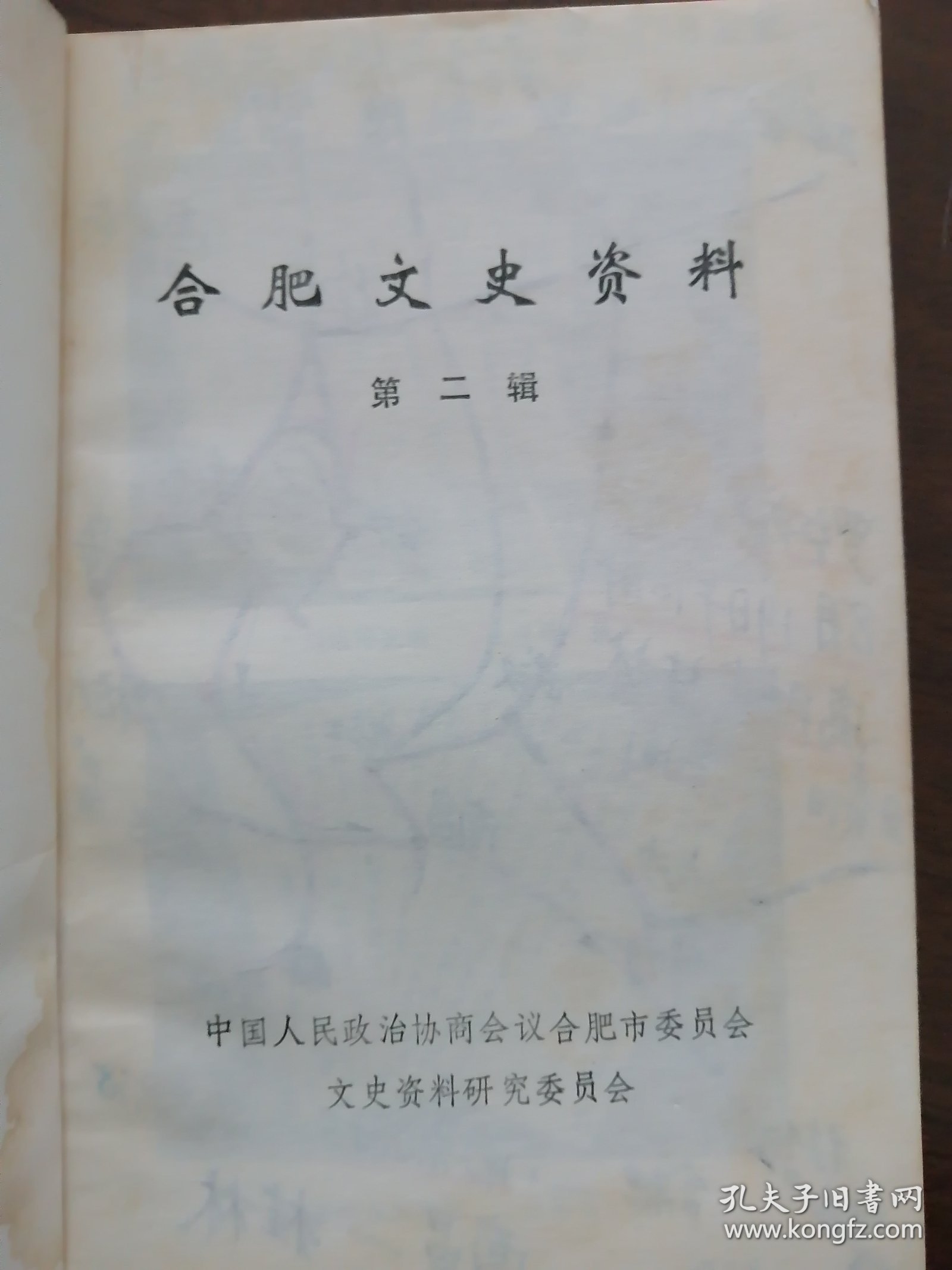 又一本 《 合肥文史资料 第二辑 》 （ 李鸿章 刘铭传 家世简表、简历 ； 孙立人将军的家世简介 ；丁玉兰与庐剧）