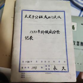 1971年阶级成份登记表