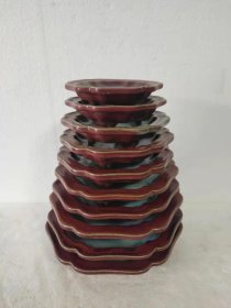宋代钧瓷笔洗十个一套