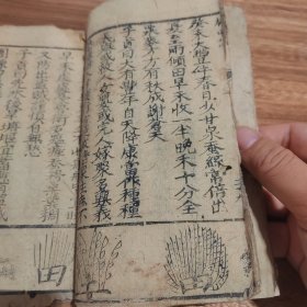 清代木刻古书孔圣枕中记（孔圣真本）或《枕中记》带版画牌记大字写刻版。是一本托名孔子所著的预测未来的著作。全书以六十年一甲子为系列逐年进行预测。