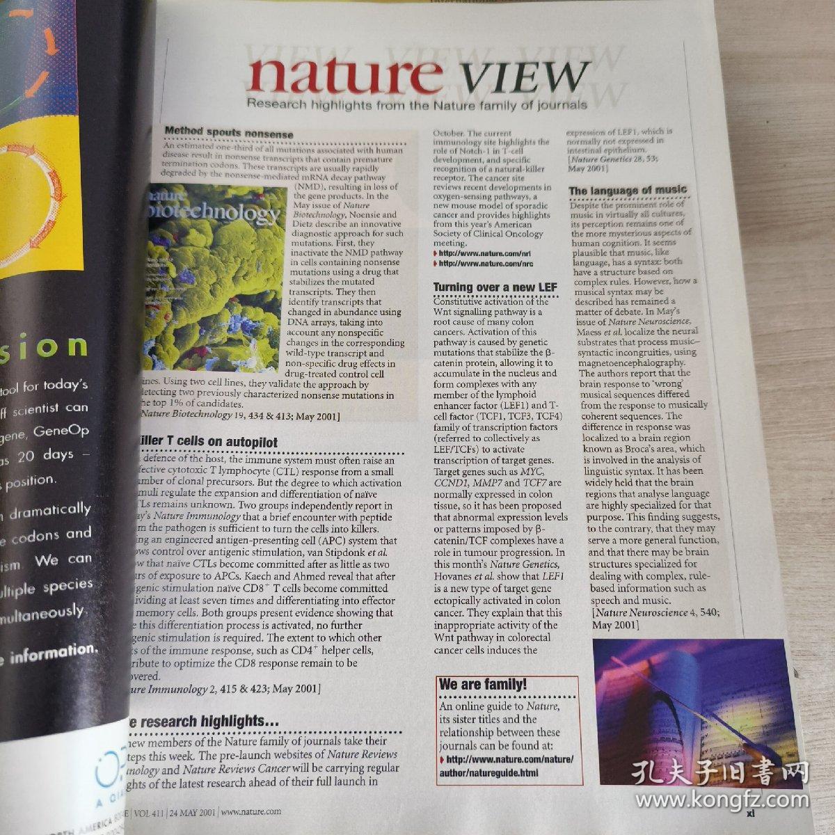 nature 24，May 2001