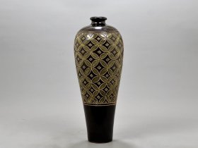 宋磁州窑雕刻万贯纹梅瓶 古玩古董古瓷器老货收藏1