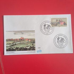 GERcard1德国邮票西德1986年瓦尔斯罗德城修道院1000年 建筑绘画 1全 外国首日封FDC