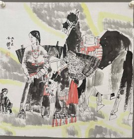 张道兴，画心尺寸68x68 实物拍摄，品相如图，纯手绘。手机自然拍摄，无修图，保证与原图相符合。