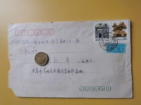 实寄航空信封  （民居邮票 吉林长春邮戳  含信件）