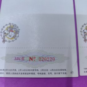 中国邮政 贺年(有奖)明信片 1995年