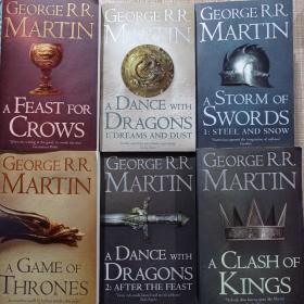 A Game of Thrones：Book 1 of a Song of Ice and Fire+A Clash of Kings+A Storm of Swords 1:Steel and snow+A Dance with Dragons 1:Dreams and dust+2:After the feast+A Feast for Crows 共六册合售