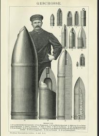 1896年原版木刻版画子弹